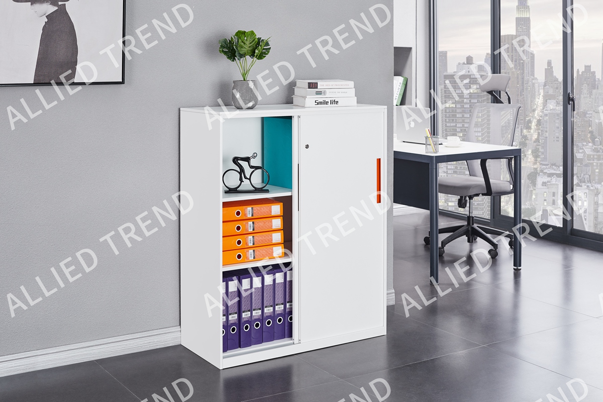 Two-Sliding-Door Short Filing Cabinets  12MM-WTFMSS-D2