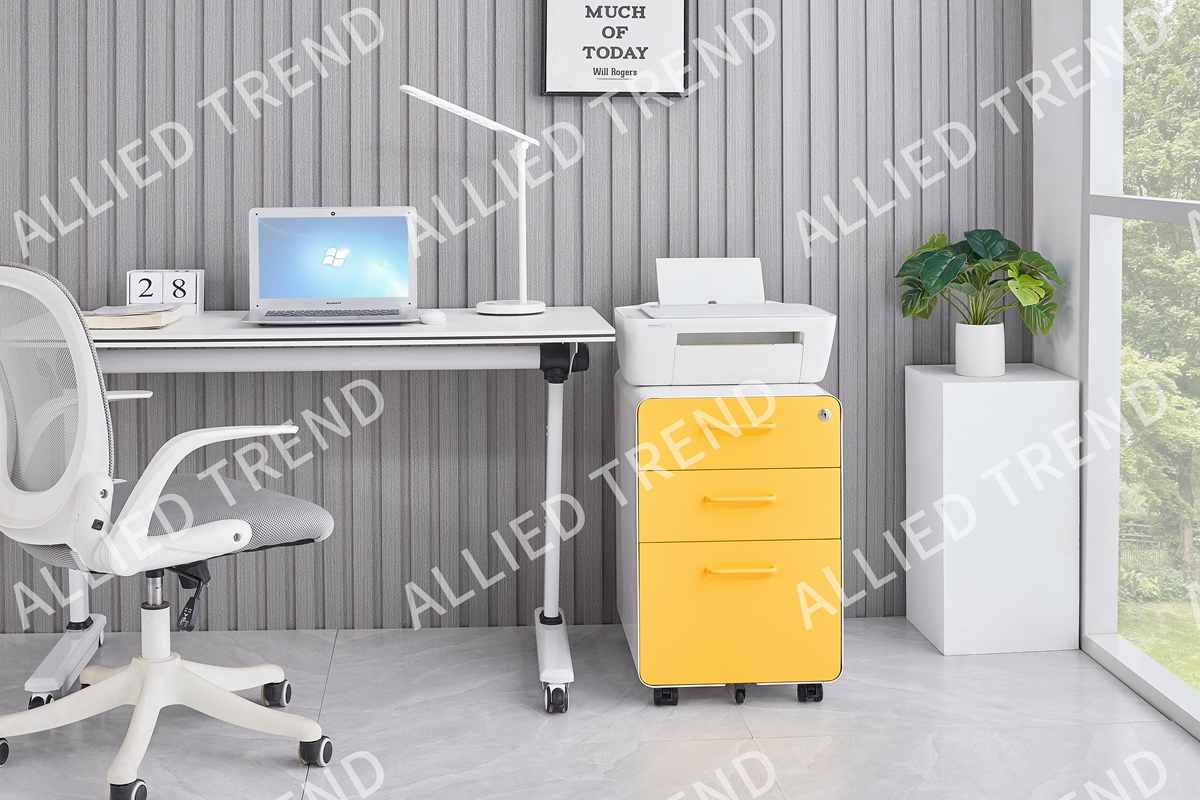 Yellow Three-Drawer Mobile Cabinets AP-MP-14