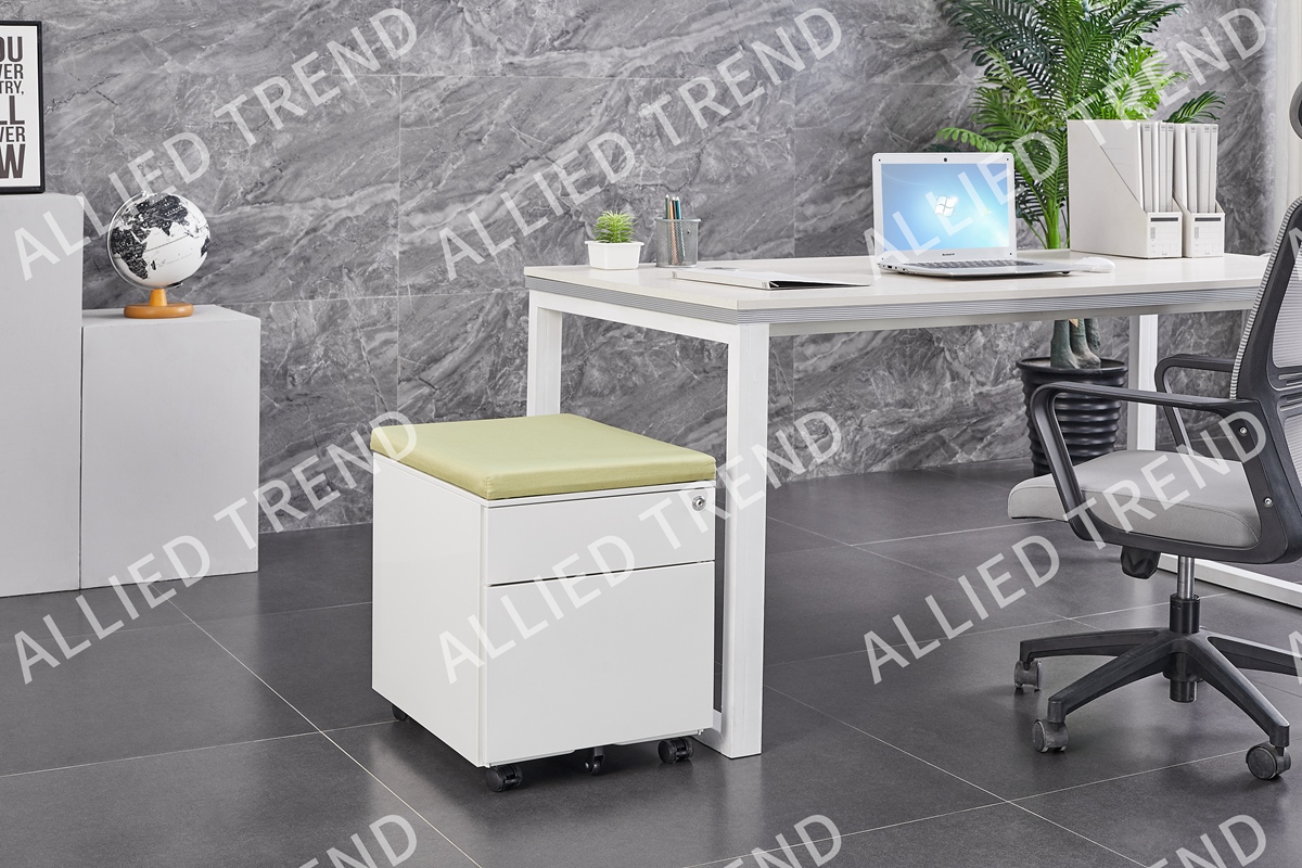 White, Re/d and Blue Two-Drawer Side-Pull Mobile Cabinets AT-MP-04