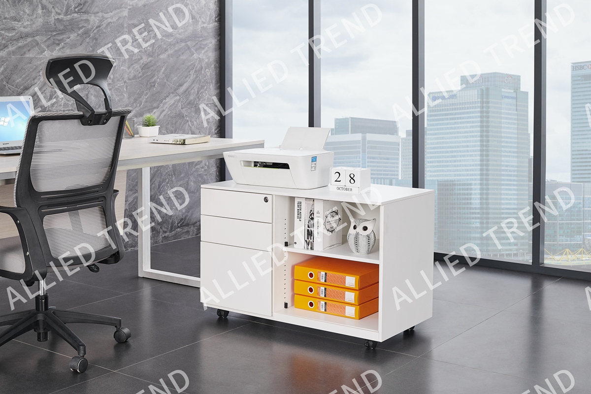 White Side-Pull Rolling Shutter Door Cabinets AT-MP-02